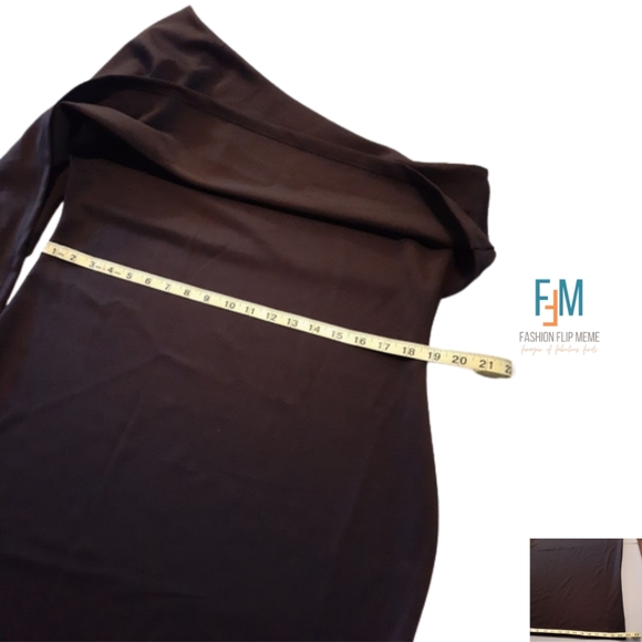 New! One-Shoulder Batwing Drape Bodycon Midi Dress, XL - Picture 10 of 11